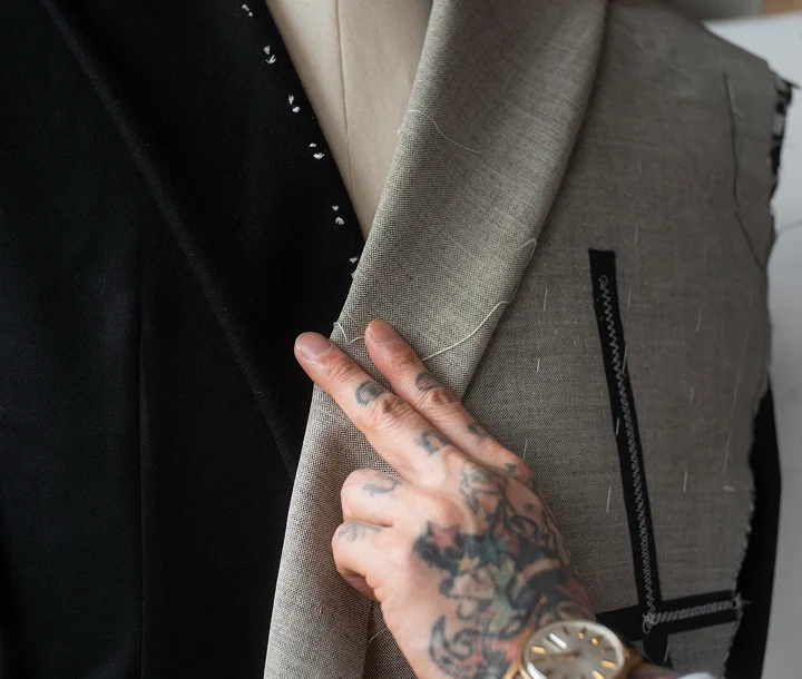 A suit jacket on a mannequin