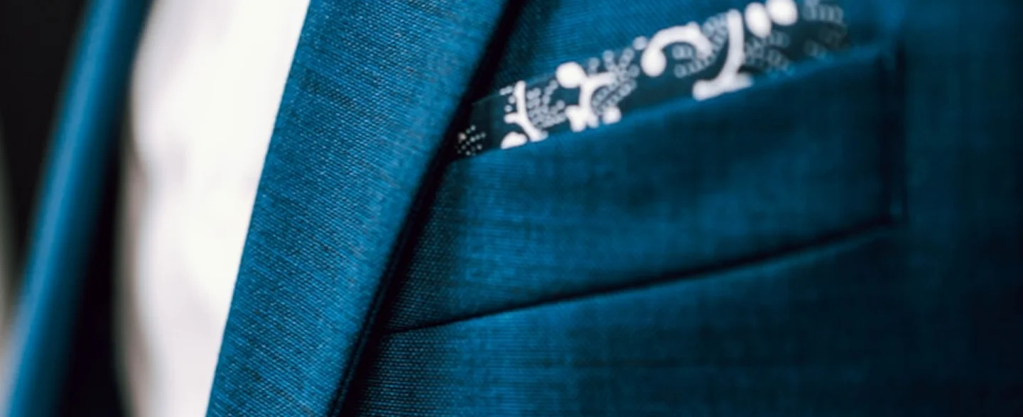 A stylish blue suit